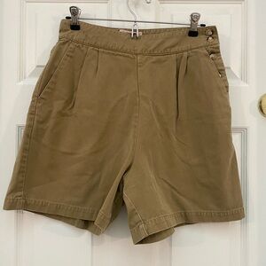 Banana Republic Vintage High Waist w Side Button 100% Cotton Khaki Shorts - 10